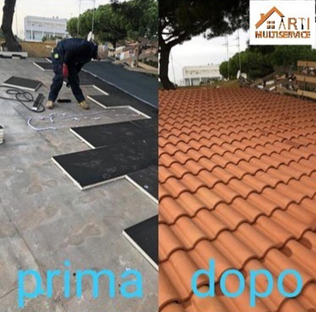 Prima e dopo rifacimento tetto Ravenna